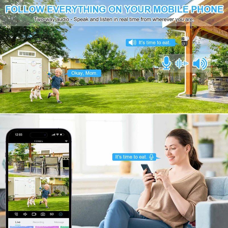 Smar 8CH 6MP Wireless PTZ Camera Dual Lens WIFI Security Kit NVR Recorder Set IP Camera 2-Way Audio Video Surveillance System