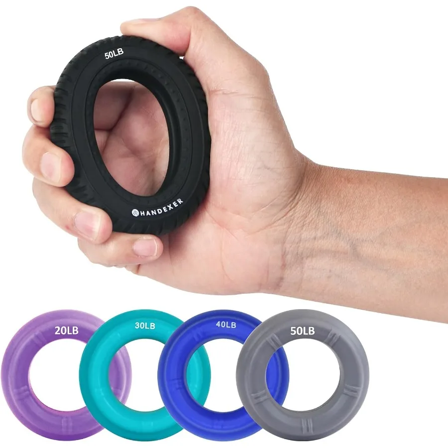 

Силиконовые кольца-эспандеры для укрепления хвата, для спортсменов, снятия стресса, физиотерапии, 8 уровней сопротивления, 5 штук в упаковке