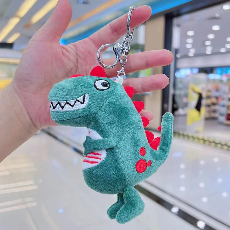 12CM Weird Scary Schlüsselanhänger Cute Doll Dinosaur Ornaments Bag Doll Dinosaur Keychain Plush Mini Trendy Kids Christmas Gift