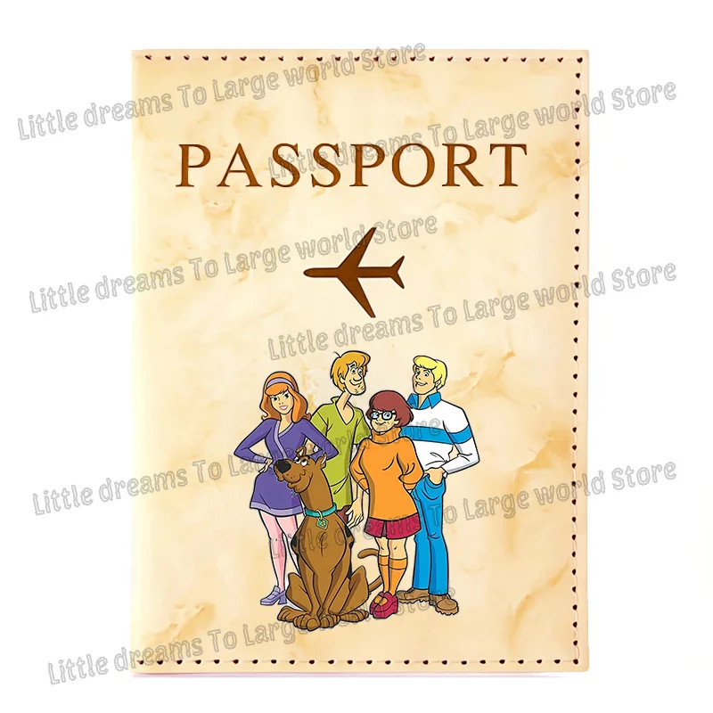 Scooby Doo Passport Covers Ultra-thin Document Holder Anime Dog Printed Travel Waterproof Passports Card Holder Protective Cover