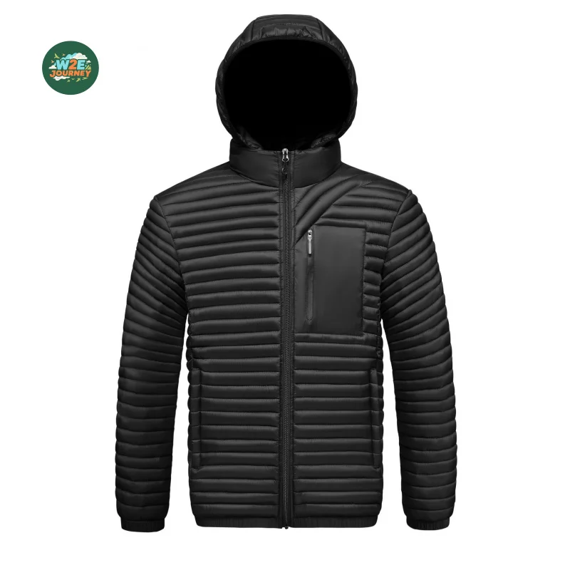 W2EJOURNEY Jaket Pria Ukuran EU US Musim Gugur Musim Dingin Baru Graphene Topi Lepas Pasang Jaket Berlapis Katun Rib