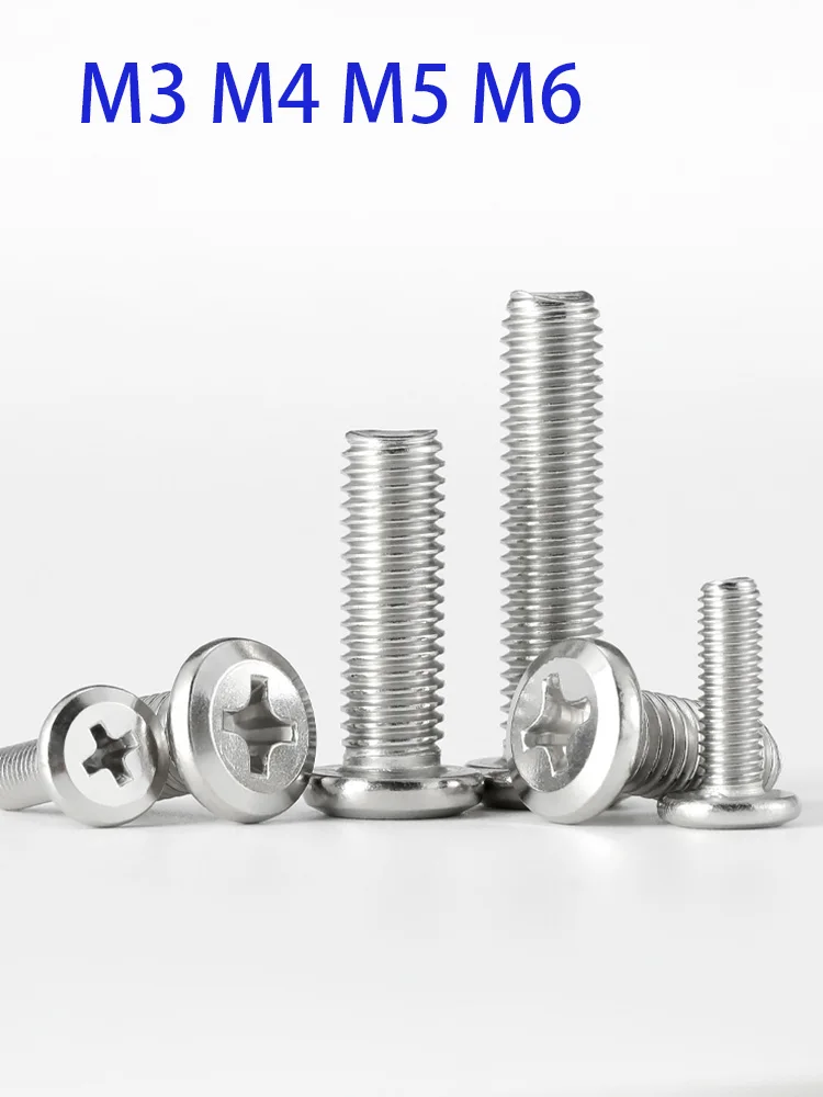 Anti Rust 304 Stainless Steel Furniture Connector Bolt Large Flat Head Phillips Allen Screw M3-M6 5-30Pcs Cabinet Joint Fitting