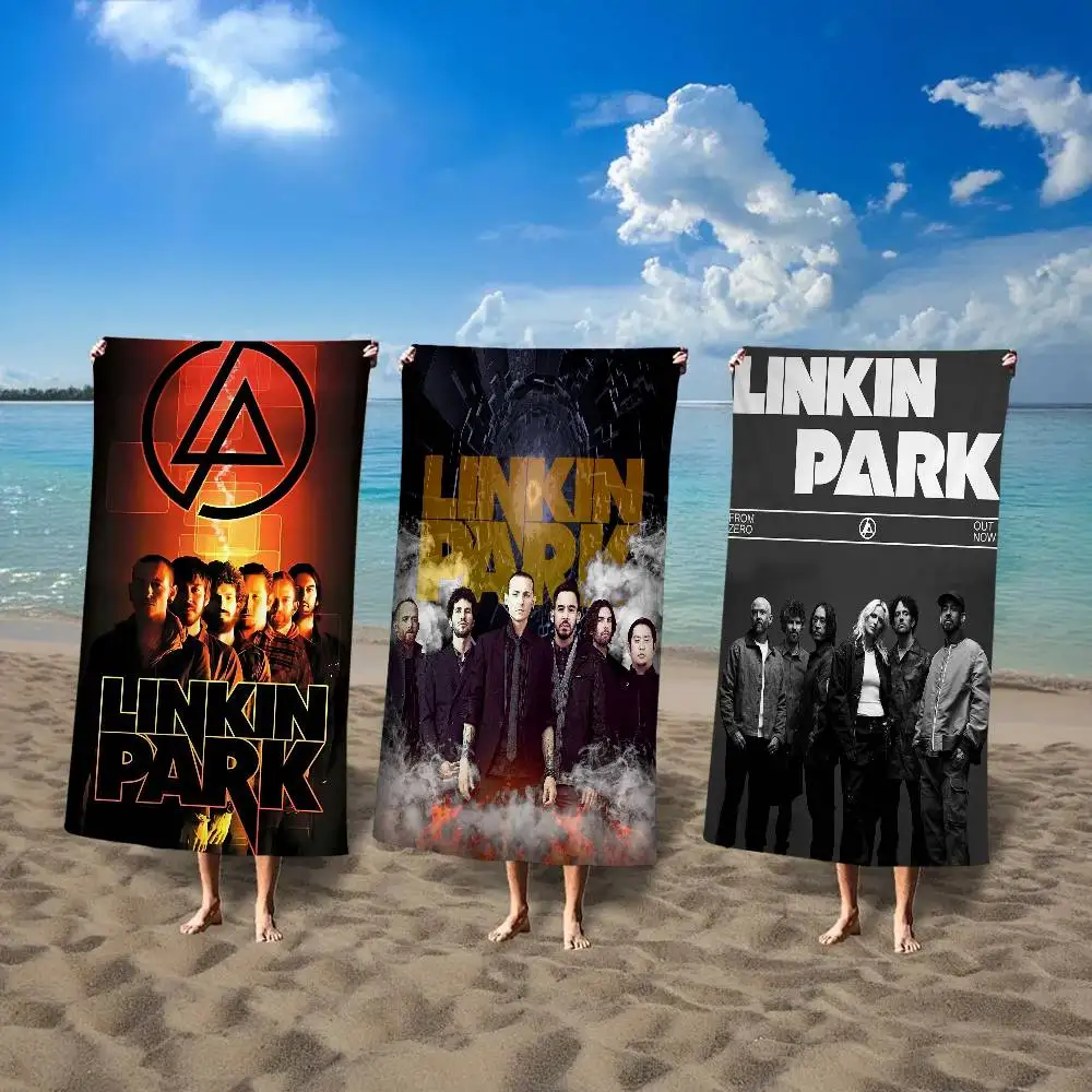 1pc Band L-Linkin Cool P-Park Microfiber Blanket Quick Drying Beach Towels Oversized Printing Super Absorbent Pool Towel Blanket
