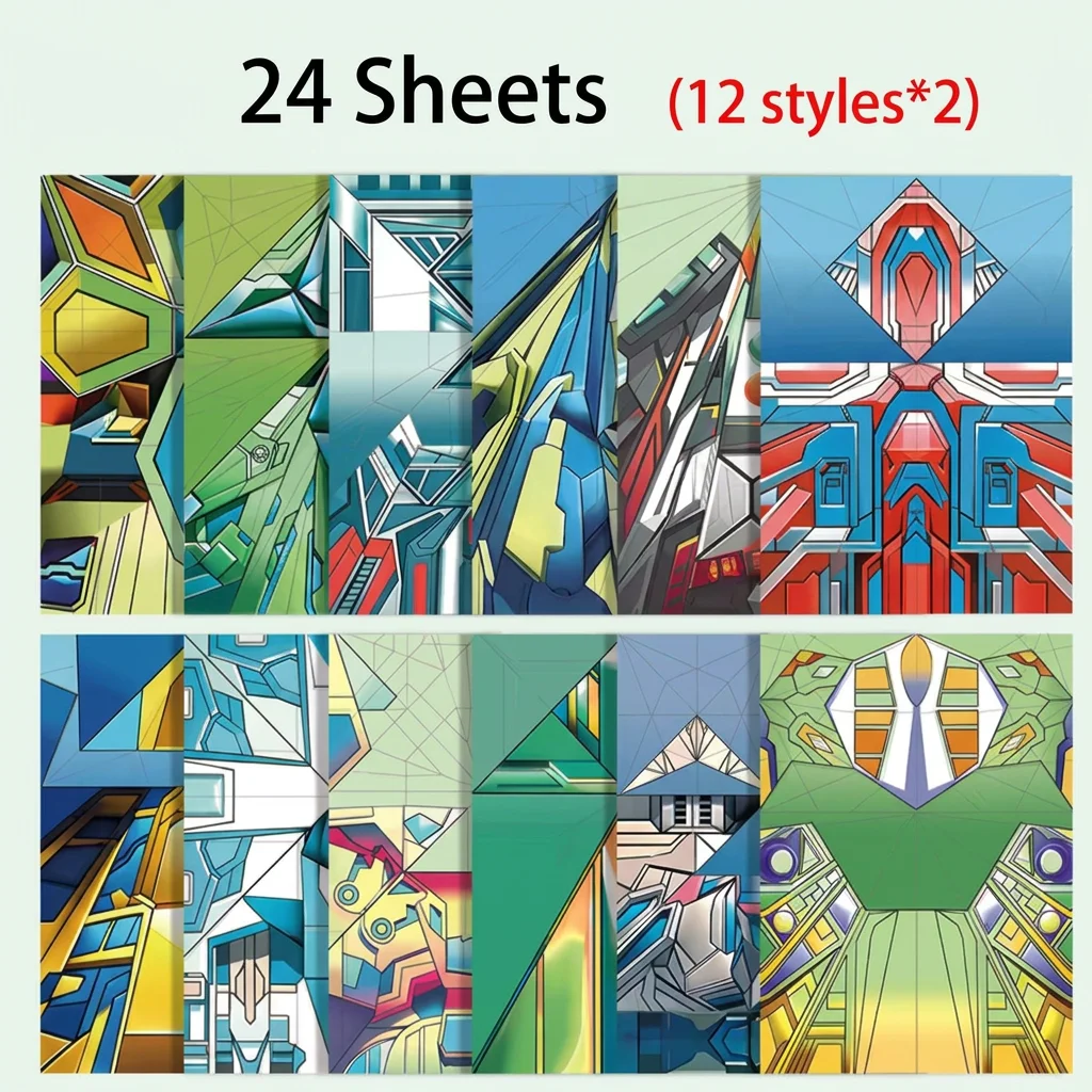 12 verschiedene Papierflugzeug-Bausätze, buntes Origami-Papier, handgefertigtes Bastelflugzeug, Geschenk für Schüler, Jungen und Mädchen
