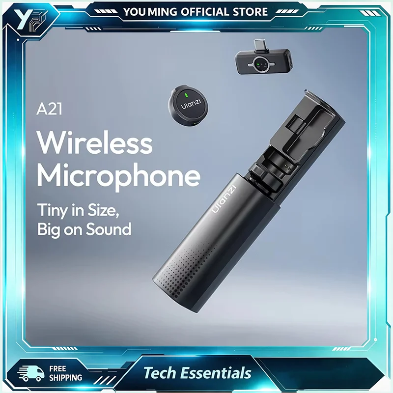 Wireless Microphone AI Noise Reduction Magnetic Lavalier Mic for Outdoor Live‑Streaming Vlog Interview for iPhone 17 16 15