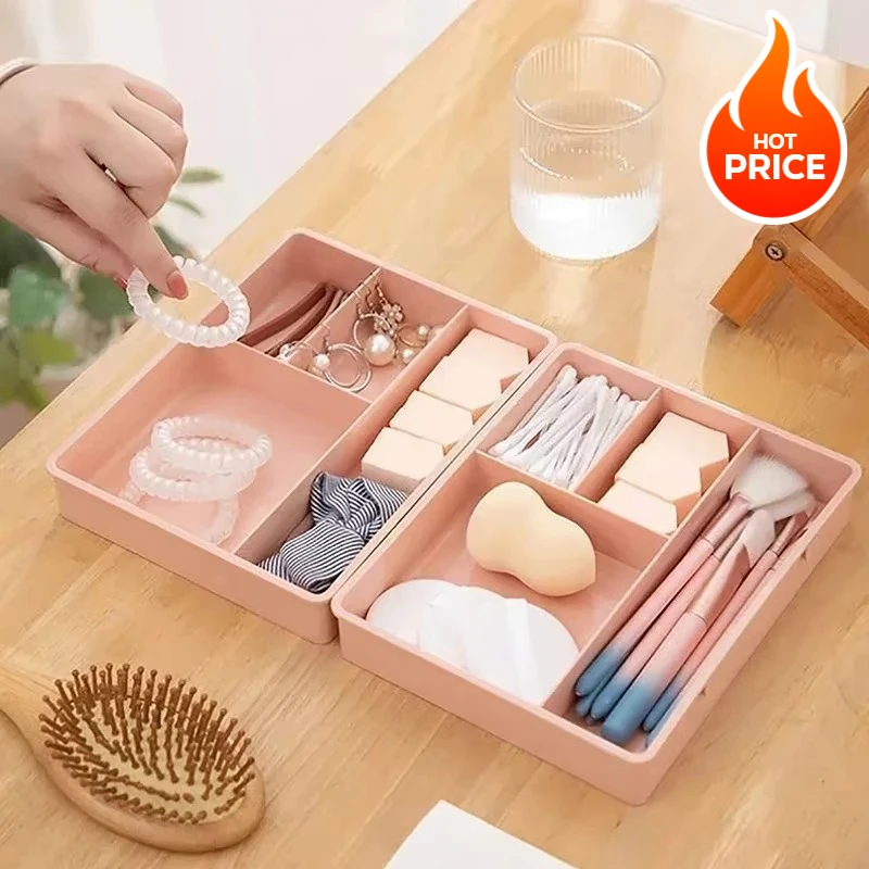 

Desk Drawer Organizer Stackable Multi-cell Desktop Storage Bin Tray Multi-Purpose Divider Container for Household Office Home