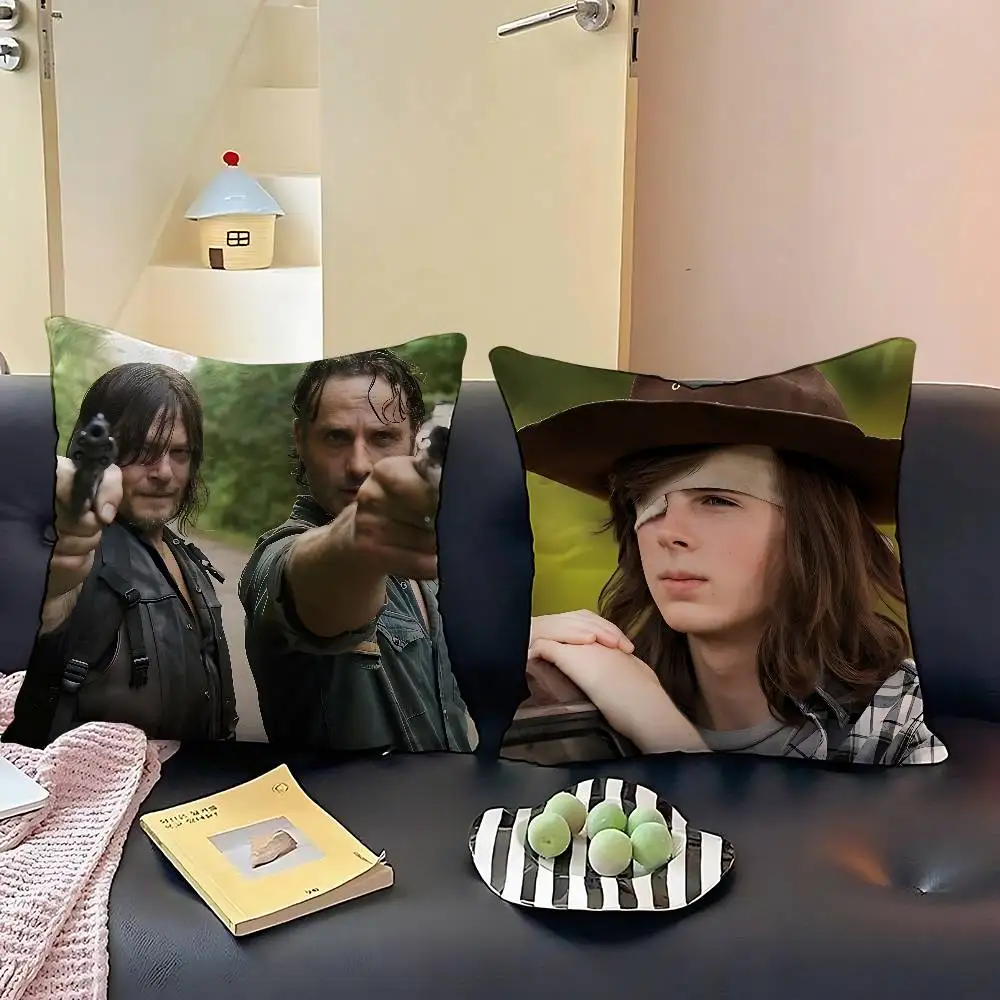 

TV V-The Walking Dead Pillow Case Throw Pillow Cover Nordic Vintage Style Cushion Covers Home Living Room Sofa Couch Seat Decor
