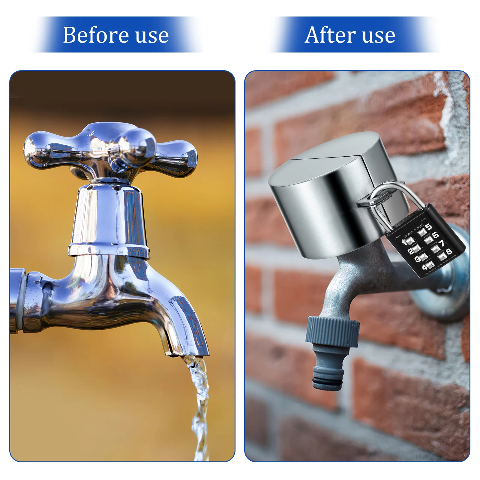Faucet Lock Cover Anti-theft Waters Locks Gate Valve Garden Locking System Hose Saving Faucets Outdoor Spigot Outside