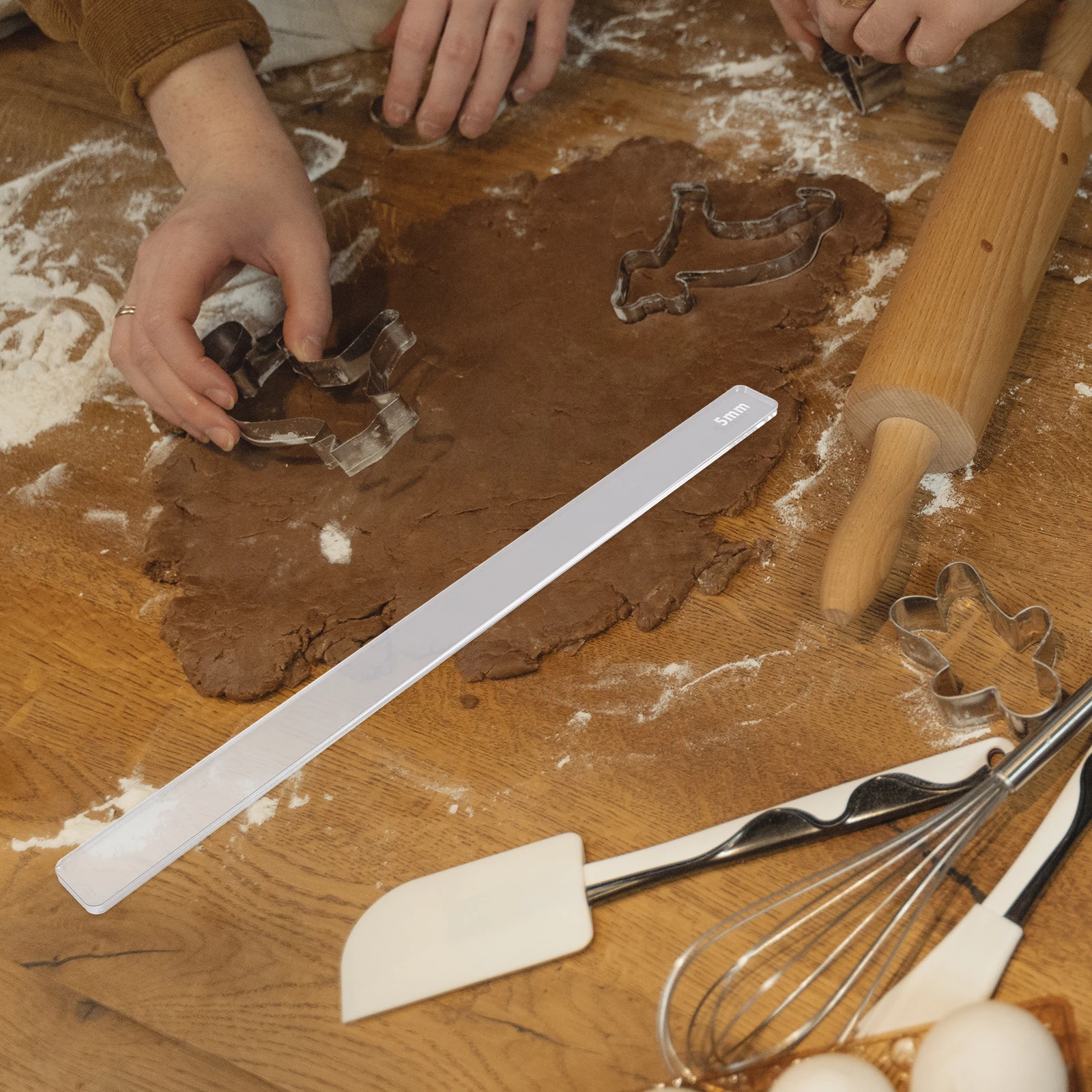 

2Pcs Acrylic Baking Rulers Rolling Pin Guide Sticks for Dough Thickness Dough Measuring Strips Biscuit Leveling Ruler Kitchen