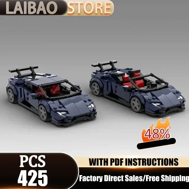 Champion Speed Cars Sets Moc Building Blocks Two Forms Dark Blue City Car Model Technology Bricks DIY Assembly Toys Gifts