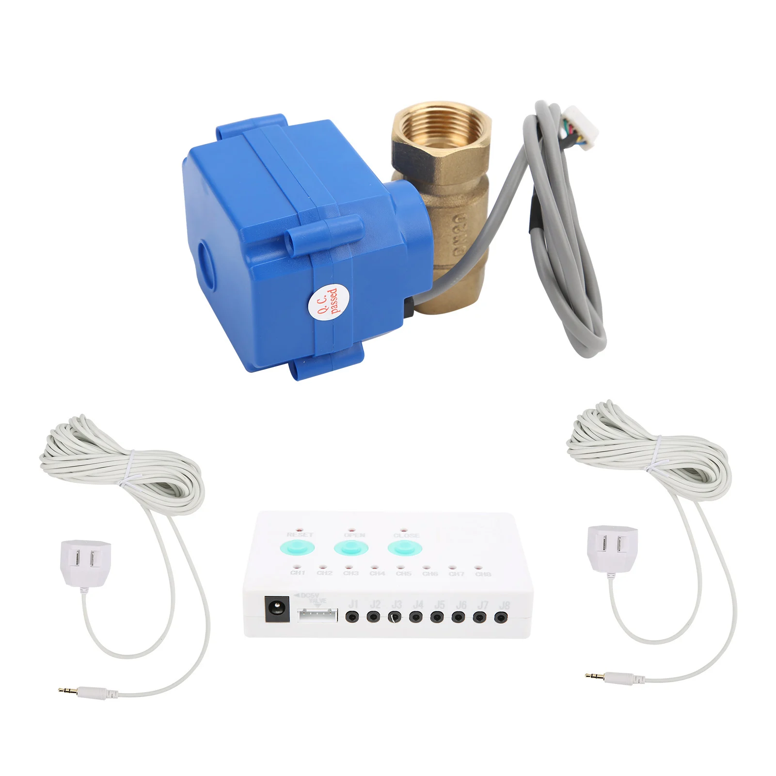 Capteur d'alarme capteur d'alarme vanne à bille en laiton unique kit de système de détection de fuite d'eau double voie vanne de détection capteur de fuite d'eau