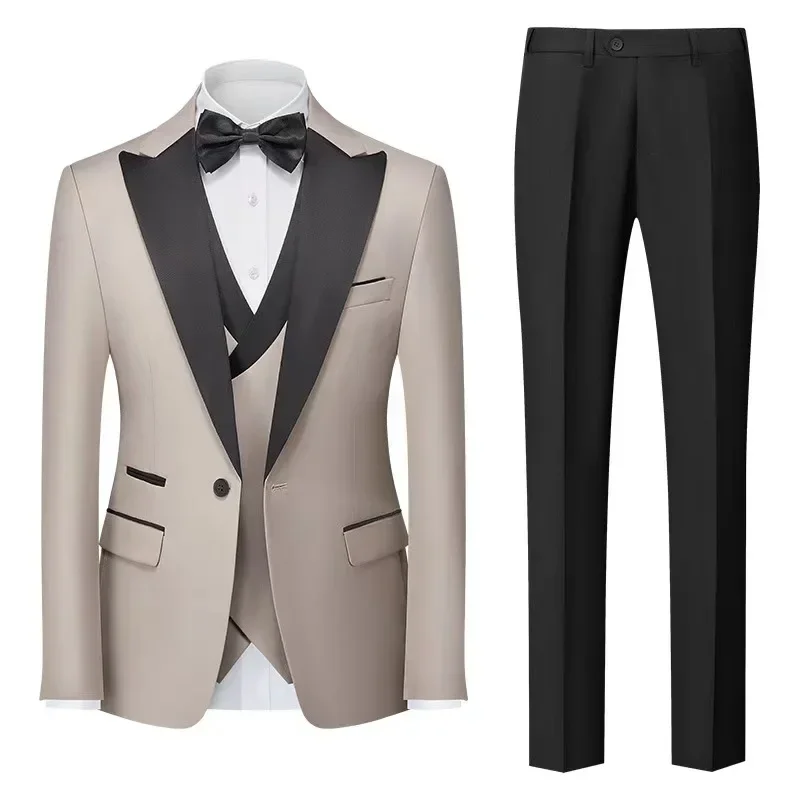 

Men's Classic 3-Piece Formal Suit Set for Evening Party And Wedding High-Quality Customizable Stylish High Street Trend