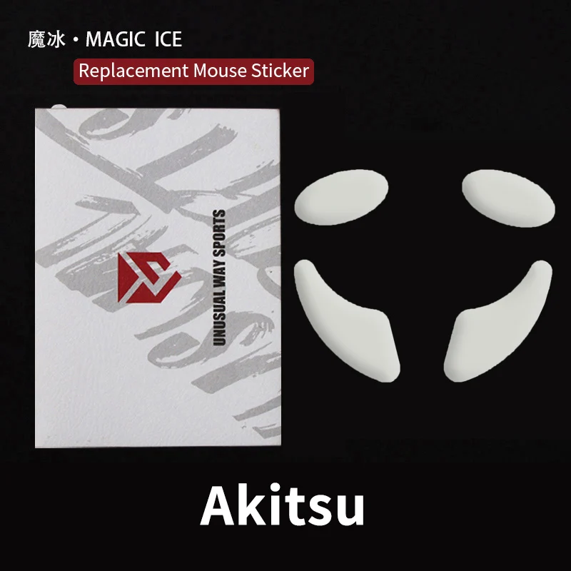 InusualWaySports – patins à souris, pieds Vancer Akitsu, Surface cambrée, PTFE, Anti-effondrement, magique, rose glace, noir, argent, renard