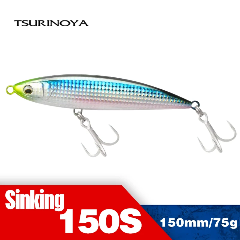 TSURINOYA Sinking Stickbait Pencil Fishing Lures 150mm 75g ASTRA 150S Wobbler Artificial Hard Bait for Sea Tuna GT Fishing Lure