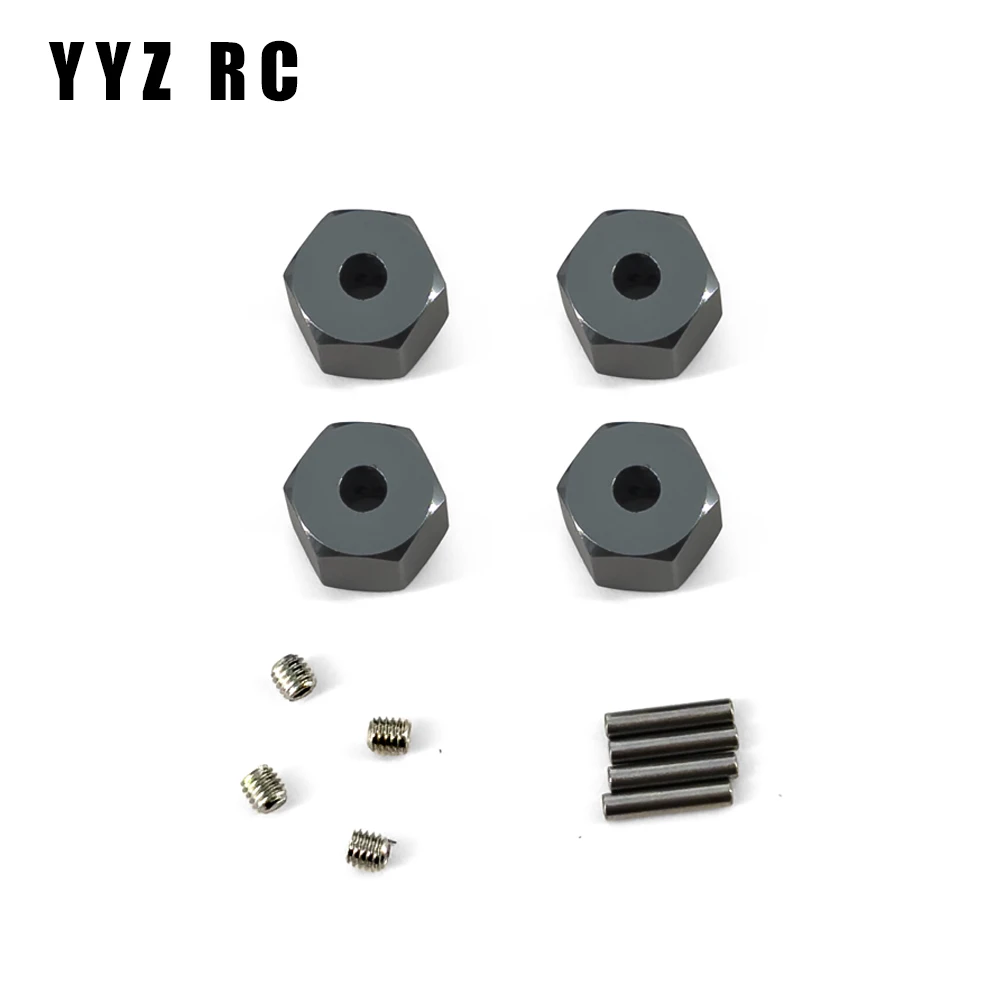 12mm Wheel Hubs Hex 4pcs Set 9.5mm Heigth Metal For Axial Scx10 ii Upgrade Parts Remote Control Rc Crawler Car Accessories 1/10