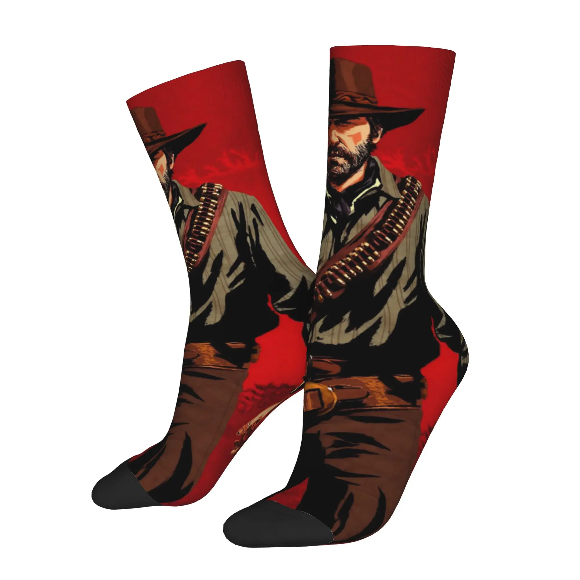 Autumn Winter Crazy Design Women Men Red Dead Redemption Socks John Jack Arthur Sweat Absorbing Basketball Socks
