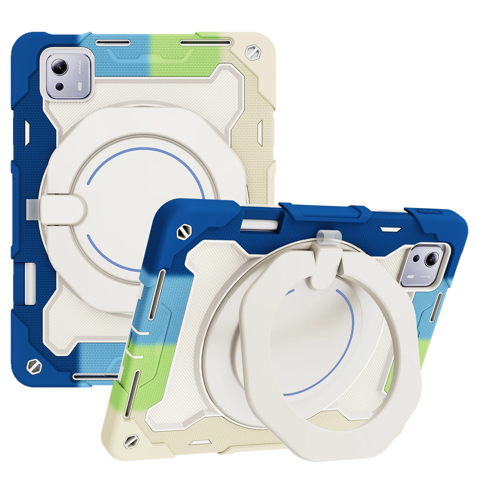 

Armor Stand Case For Xiaomi Pad 7S 6S 5 Pro 12.5" 2025 12.4" 2024 2022 Rotating Handle Grip Hybrid Cover Kids Safe PC-Silicone