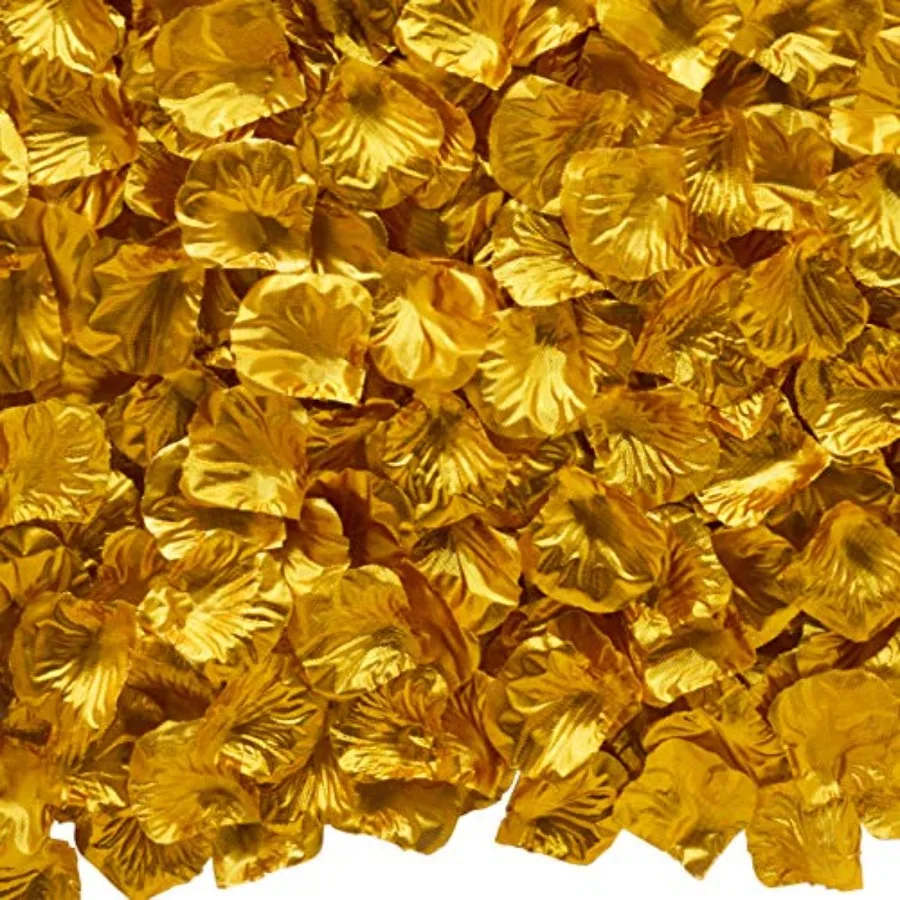 2000 шт. золотые искусственные шелковые лепестки роз для романтической ночи, свадьбы, годовщины, цветочные украшения