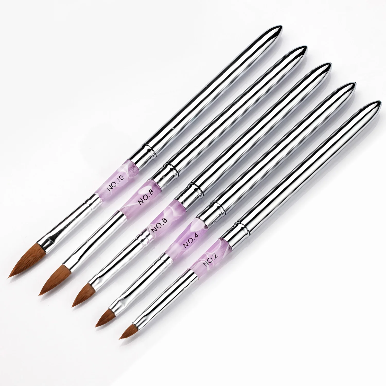 5Pcs Acrylic Nail Brush Set UV Gel Nail Art Brushes For Poly Nail Extension Gel Carving Painting Flower Pen Nail Accessories