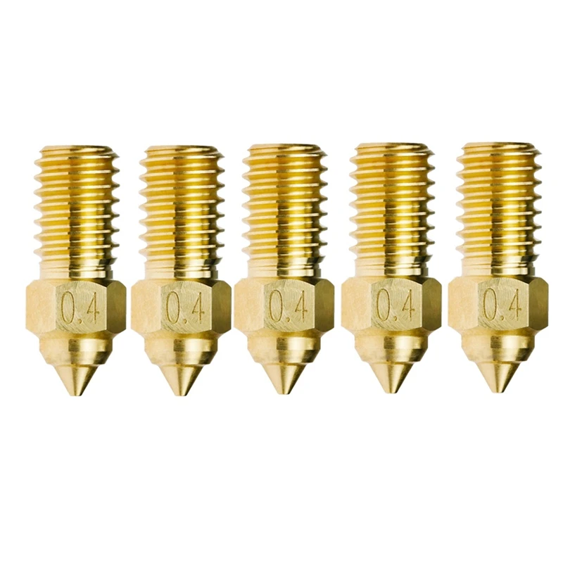 5PCS 3D Printer Brass Nozzle For Ender-7/Spider/Ender3v3 SE High Speed High Hardness 0.4Mm Brass Nozzle