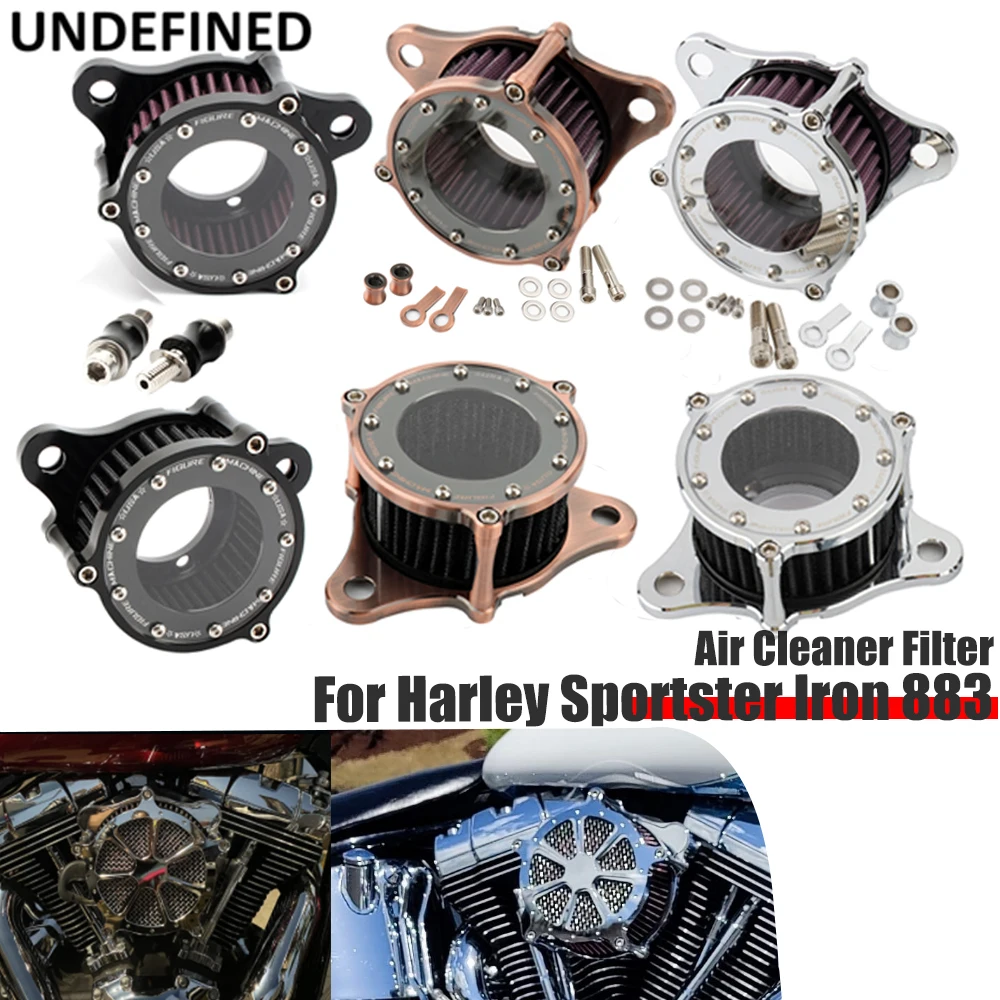 Motorcycle CNC Air Filter Intake Cleaner System Kit For Harley Sportster XL883 XL1200 Iron 883 Forty-Eight Seventy-Two 1991-2023