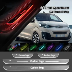 For Citroen C4 Grand Spacetourer 2018-2023 Car Door Sill Light Customized Logo LED 2022 Welcome Threshold Pedal Lamp Accessories