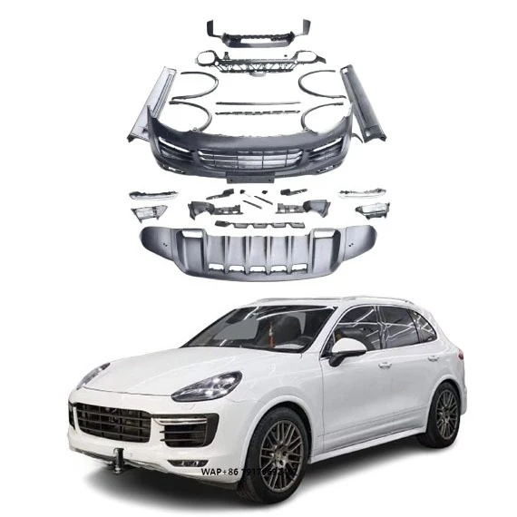 

High Quality 15-17 forPorsche Cayenne 958.2 Front Bumper Wheel Eyebrow Side Skirts Kit Turbo+GTS Style Upgrade Body Perfect Fit
