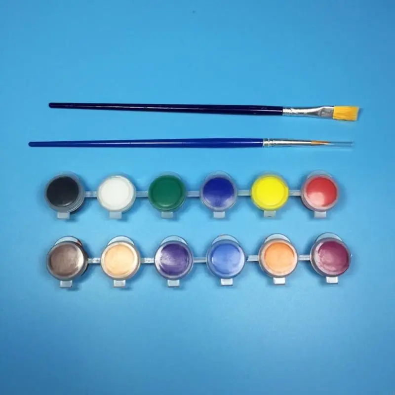 J78B Washable Acrylic Paint Set 6 Color/12 Color Cuci Dengan Kuperbrush