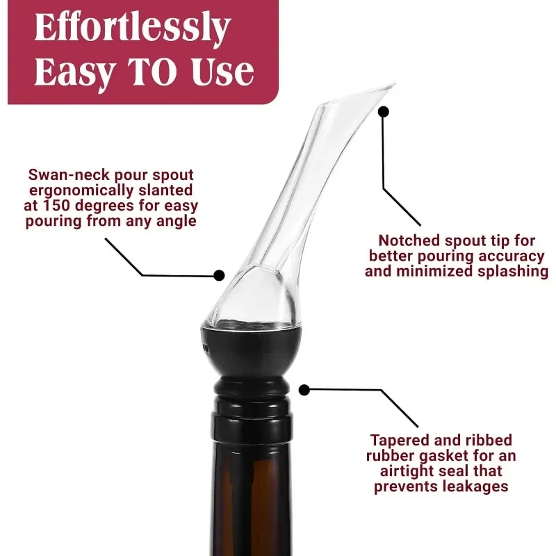 مهوية النبيذ المدفق صنبور قسط إناء النبيذ المهنية مدفق النبيذ النبيذ اكسسوارات الهدايا لمحبي النبيذ #3