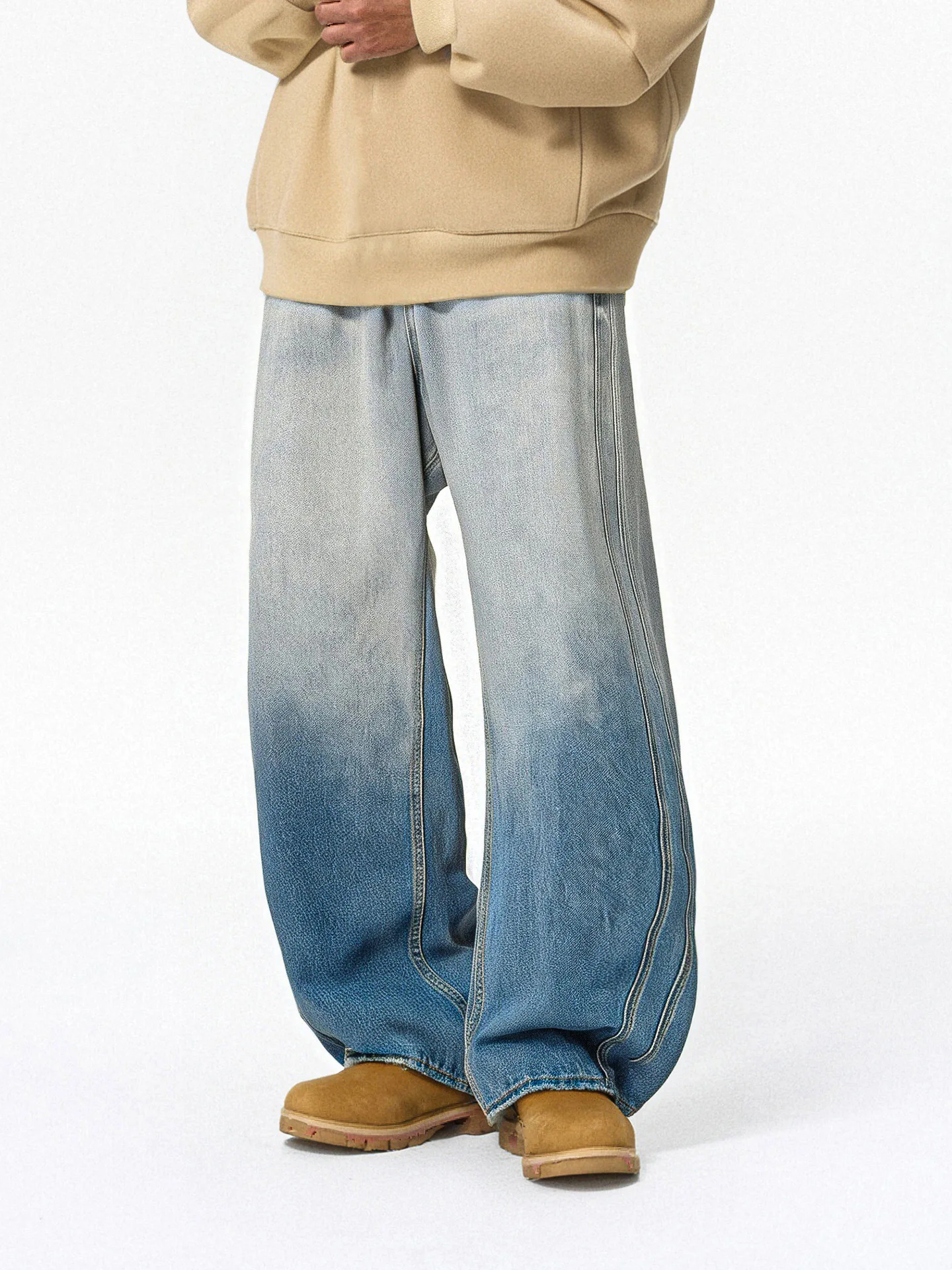 

Мужские джинсы из денима с эффектом потертости, свободный крой, повседневный уличный стиль, новая осенняя коллекция, американский стиль