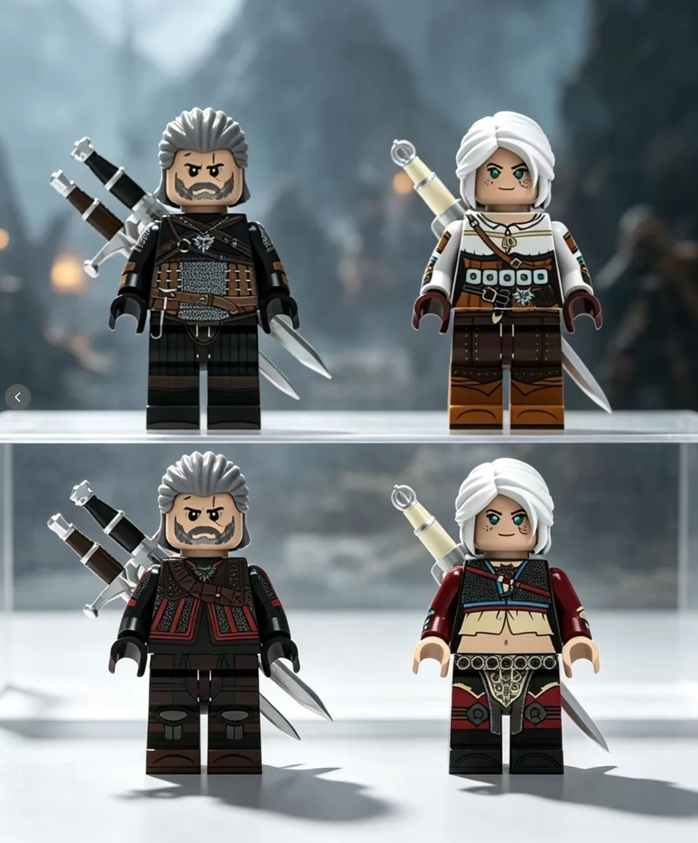 Brinquedo de Montar Quebra-Cabeça Infantil Monster Hunter Renzai Wizard Geralt Shiri FT24-27 Coleção para Entusiastas de Jogos