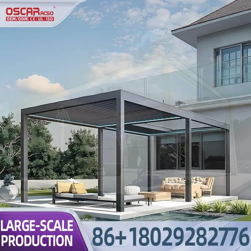 10x20 قابل للتعديل لوفرد الألومنيوم دليل حديقة جناح للشرفة في أوروبا المناخ الحيوي كرنك مقبض في الهواء الطلق فناء الفناء الخلفي #3