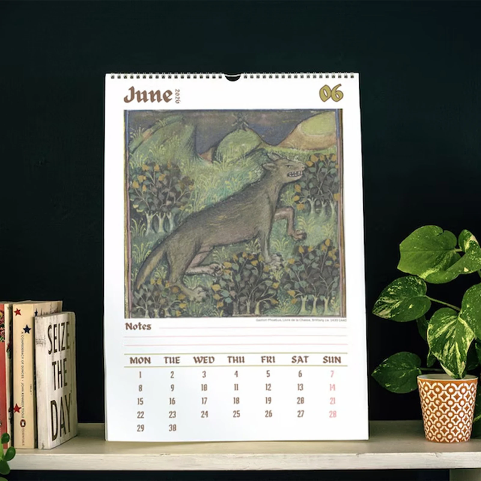 2026 Wall Calendar with Medieval Animal Theme Ugly Style Humorous Illustration Design for Office Home Decor and Gift Use