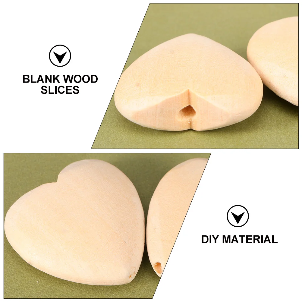 

20 Pcs Heart Shaped Wood Slices Blank Unfinished DIY Supplies Peach Color Lightweight Durable Home Party Decoration