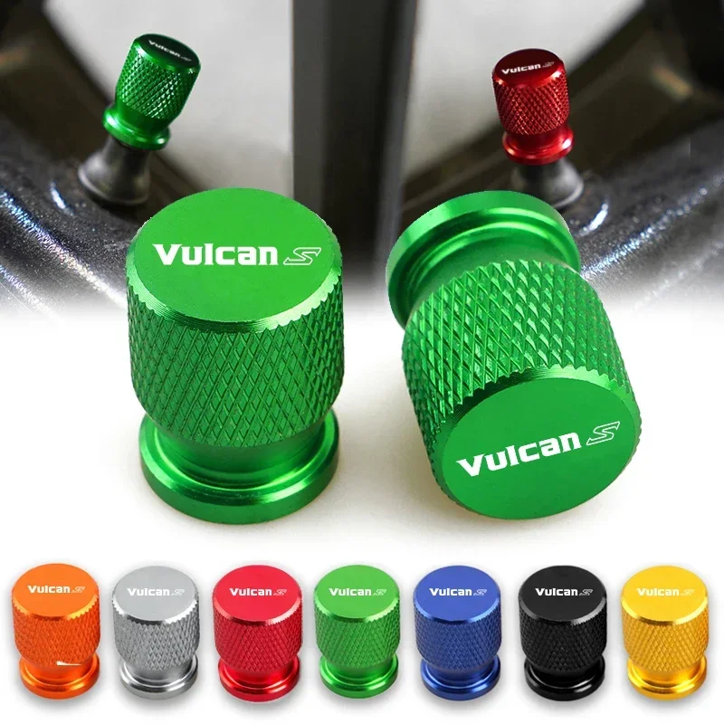 Motorcycle CNC Accessorie Wheel Tire Valve Air Port Stem Caps Airtight Covers logo "VULCANS" For Kawasaki VULCAN S 650cc 650 CC