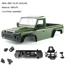 RC Dream RD110 Wild-Defender 324mm Hard Rc Shell - ترقية لاقط كابينة واحدة ببابين لـ TRX4/TRX-4 Defender Bronco