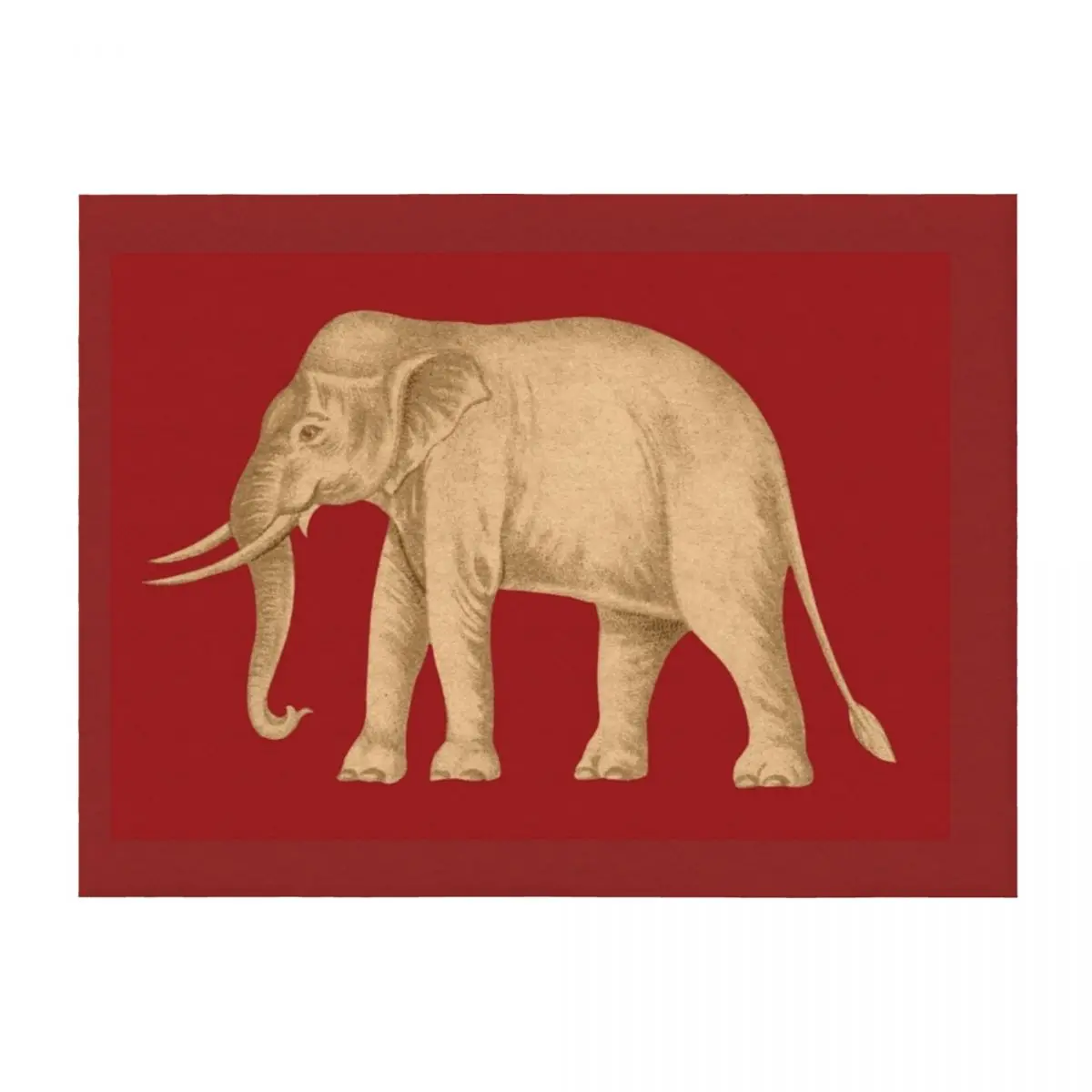 

A White Elephant on the Red Field.-- The Historic Siam King Rama III White Elephant Flag - Thailand Elephant With Throw Blanket