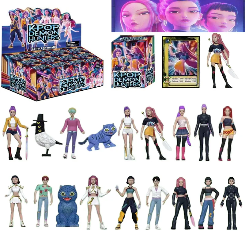 1-18 pçs kpop demônio caçadores caixa cega figura brinquedo derpys tigre rumi mira zoey buceta estatueta boneca para fãs presente de aniversário de natal