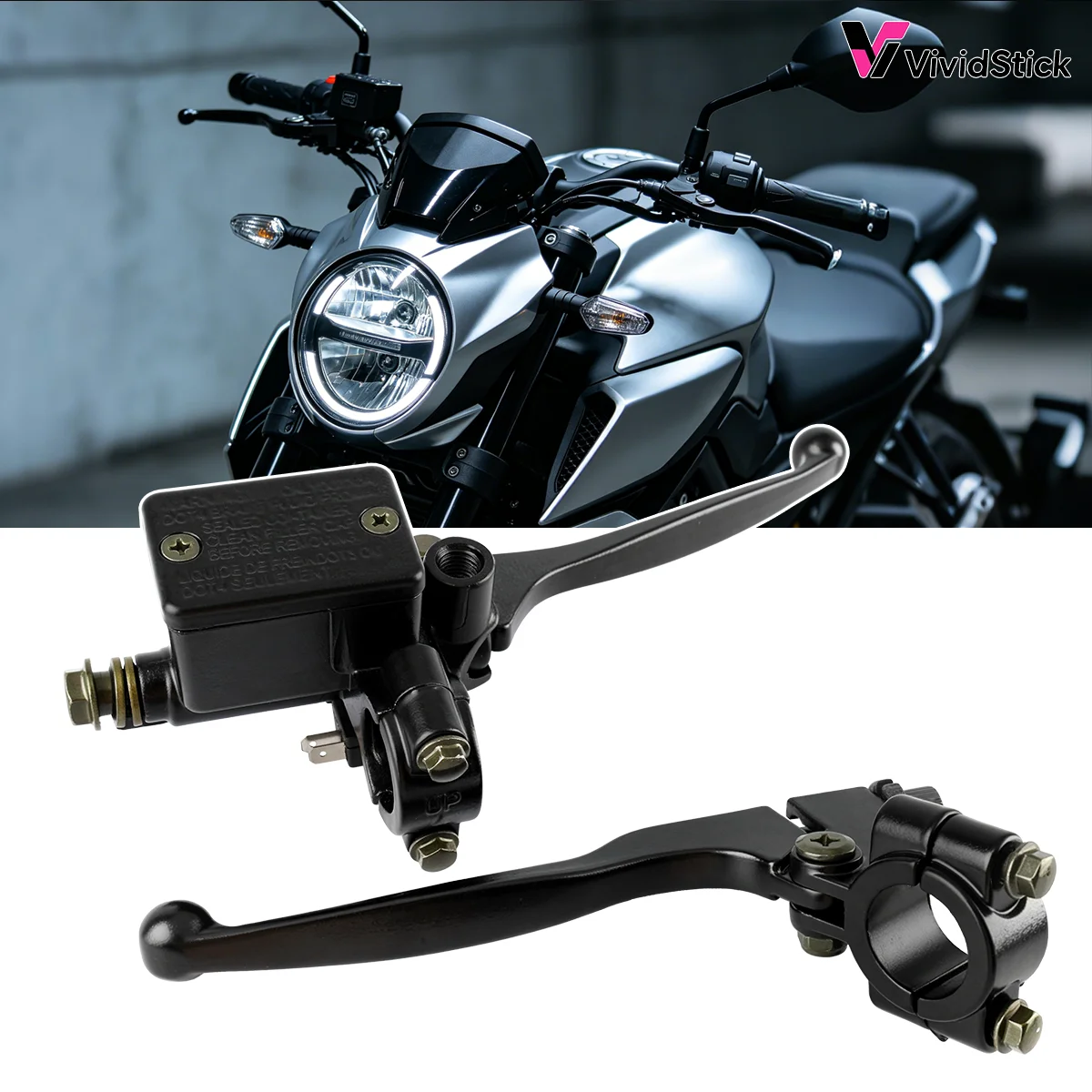 1pair Universal 22mm Right Hydraulic Brake Master Cylinder Left Clutch Lever Set For Dirt Pit Bike ATV Quad Scooter Moped