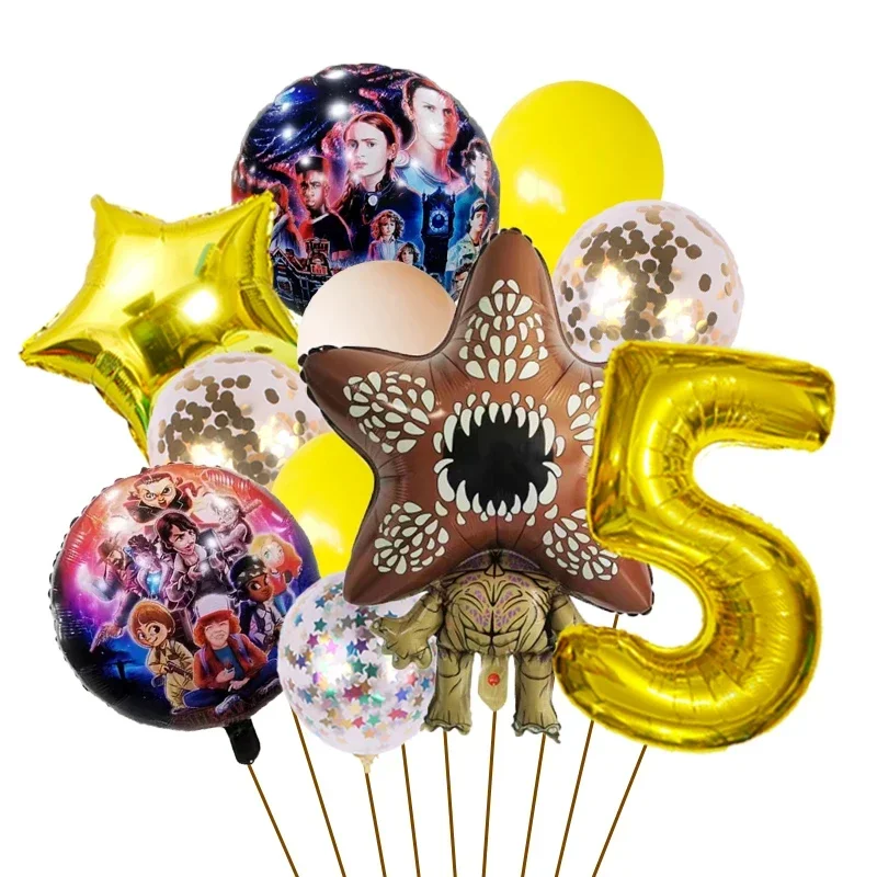 1 Set Cartoon 'Seltsame Geschichte' Folienballons, Fleischfressende Blumen Festivaldekoration, Latex Geburtstagsparty Ballons, Weihnachtszubehör – Detail 5