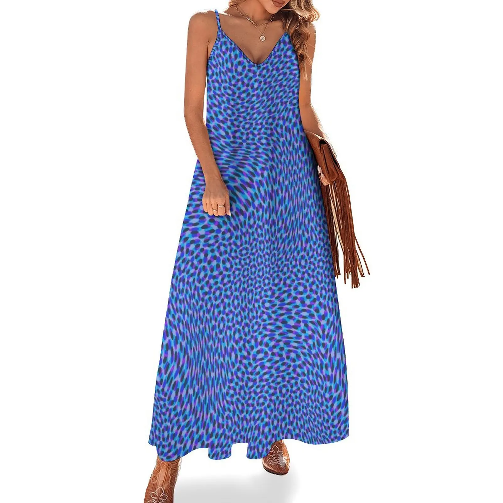 

Blue psychedelic dots Sleeveless Dress summer outfits for women 2025 dress dresses Dress