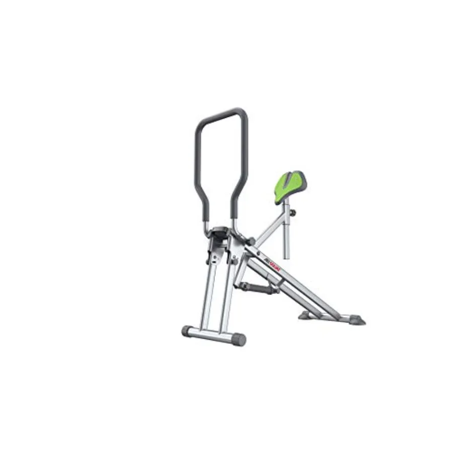 Ab Squat Workout Machine for home gym use, steel construction, black finish, compact foldable design with non-slip footpads