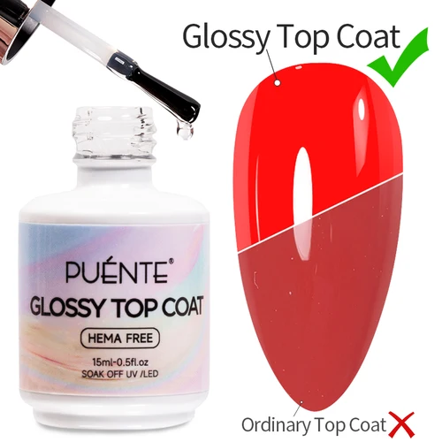 Imagen 2 del producto Esmalte de uñas de Gel con capa superior brillante, sellador transparente brillante, resistente a los arañazos, barniz semipermanente UV para manicura, 15ml