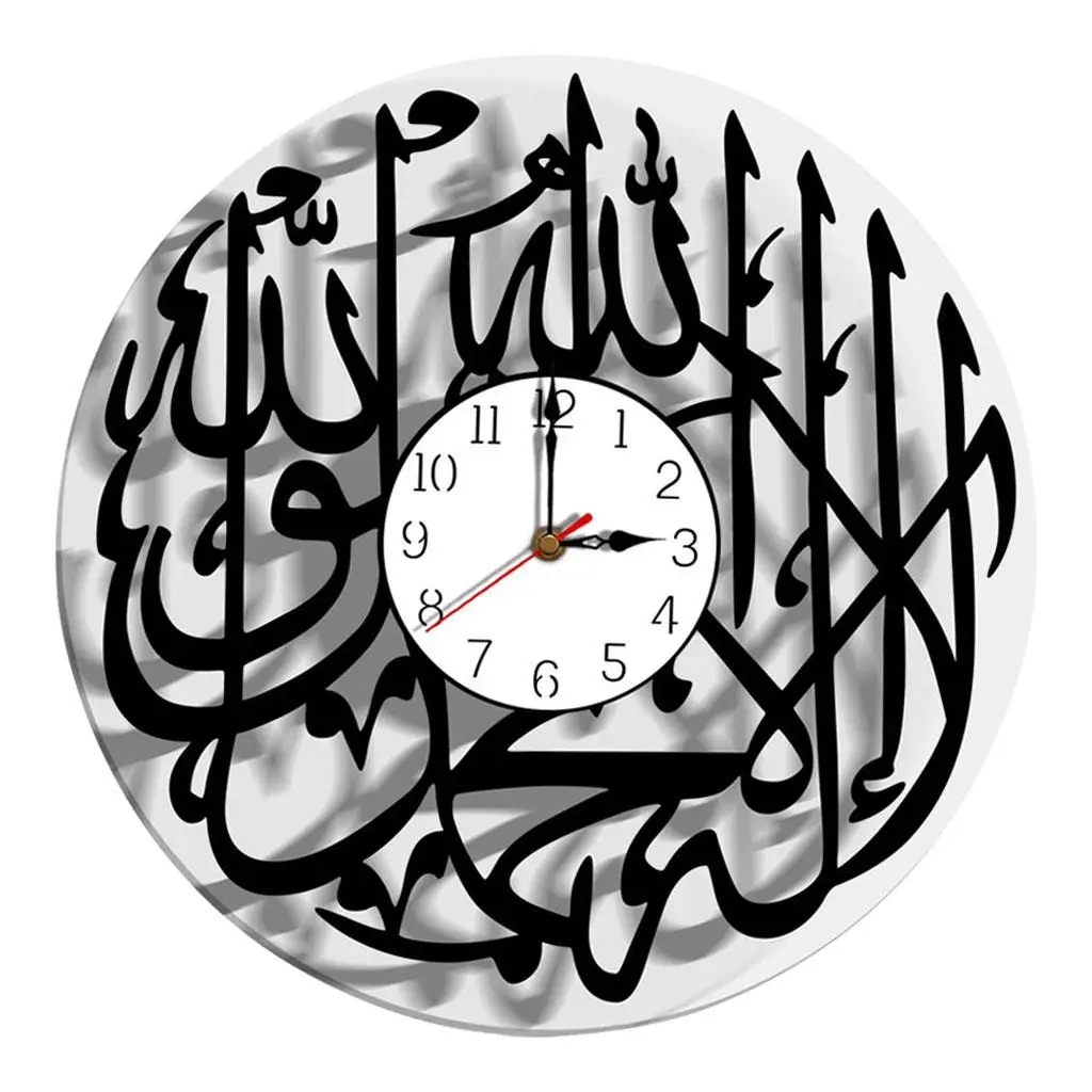 Acrylic Wall Clock Modern Islamic Design Decorative Home Decor Elegant Clock for Living Room Kitchen Bedroom