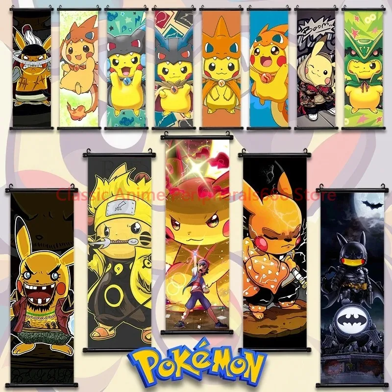 Pokemon Japanese Anime Pikachu Peripheral Poster Modern Room Decoration Picture Charizard Canvas Painting Wall