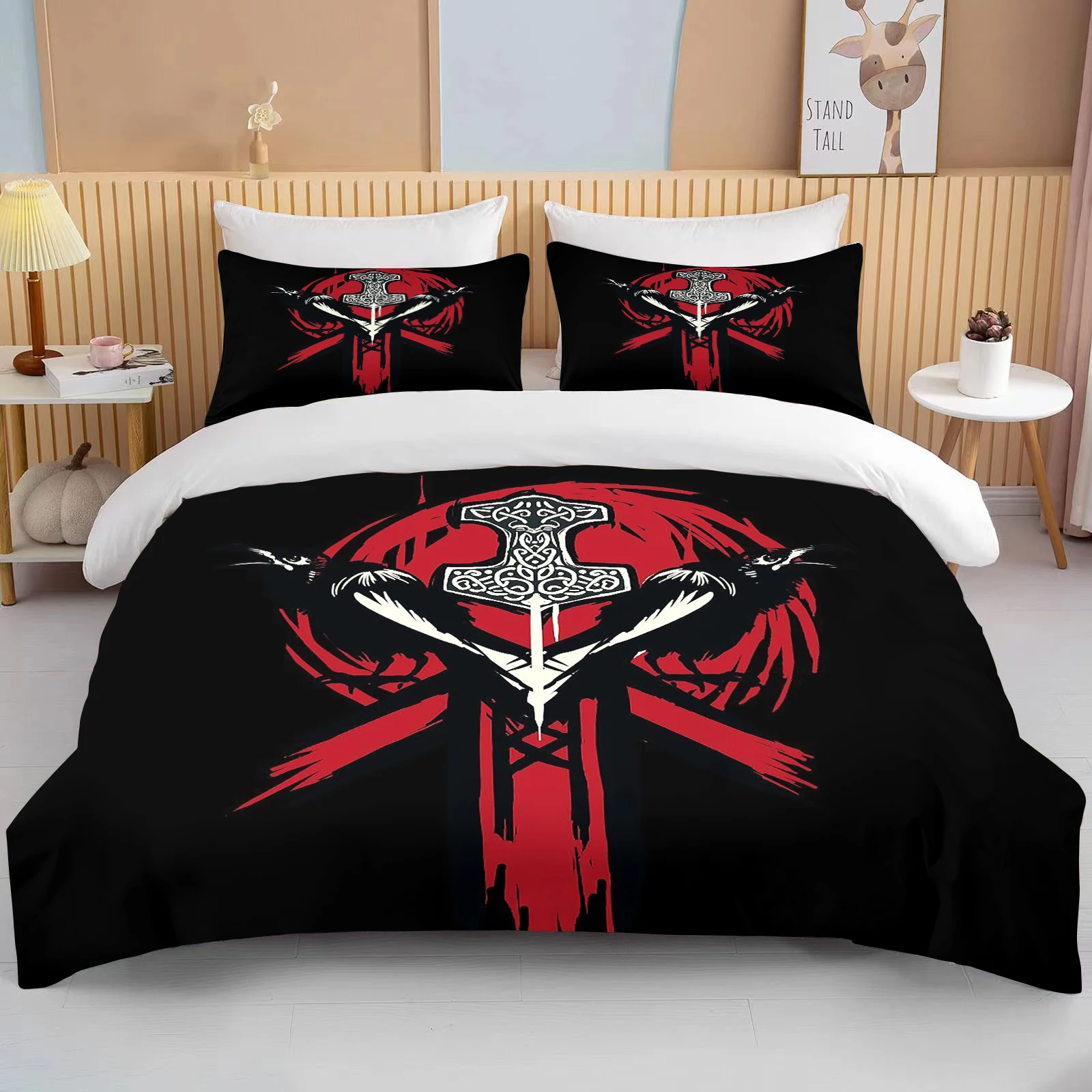 

10 sizes Cartoon Viking Bedding Set Anime Characters Duvet Cover Set 3D Quilt Bed Set Queen King Size Kids Boys Home Textile