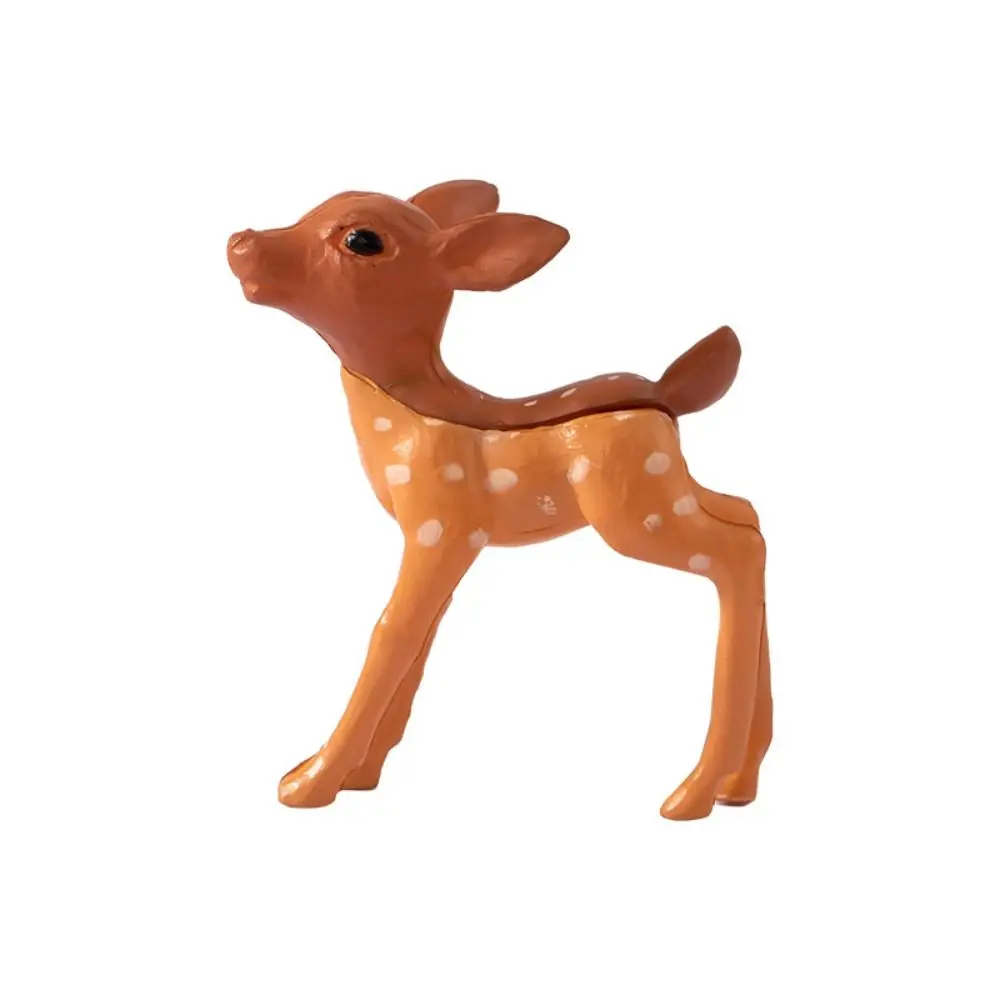 الإبداعية البسيطة الغزلان تمثال مصغر لطيف الحرف البلاستيكية سيكا الغزلان التماثيل واقعية المشهد الصغير الحلي ديكور المنزل #2