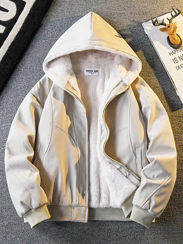 

Мужское тяжелое хлопковое теплое пальто с капюшоном в стиле ретро, молодежное зимнее пальто из теплого хлопка с капюшоном