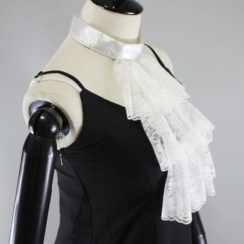 Victoriaanse ruches kraag elegante meisjes blouse kraag revers sjaal decoratieve revers voor dame middeleeuwse