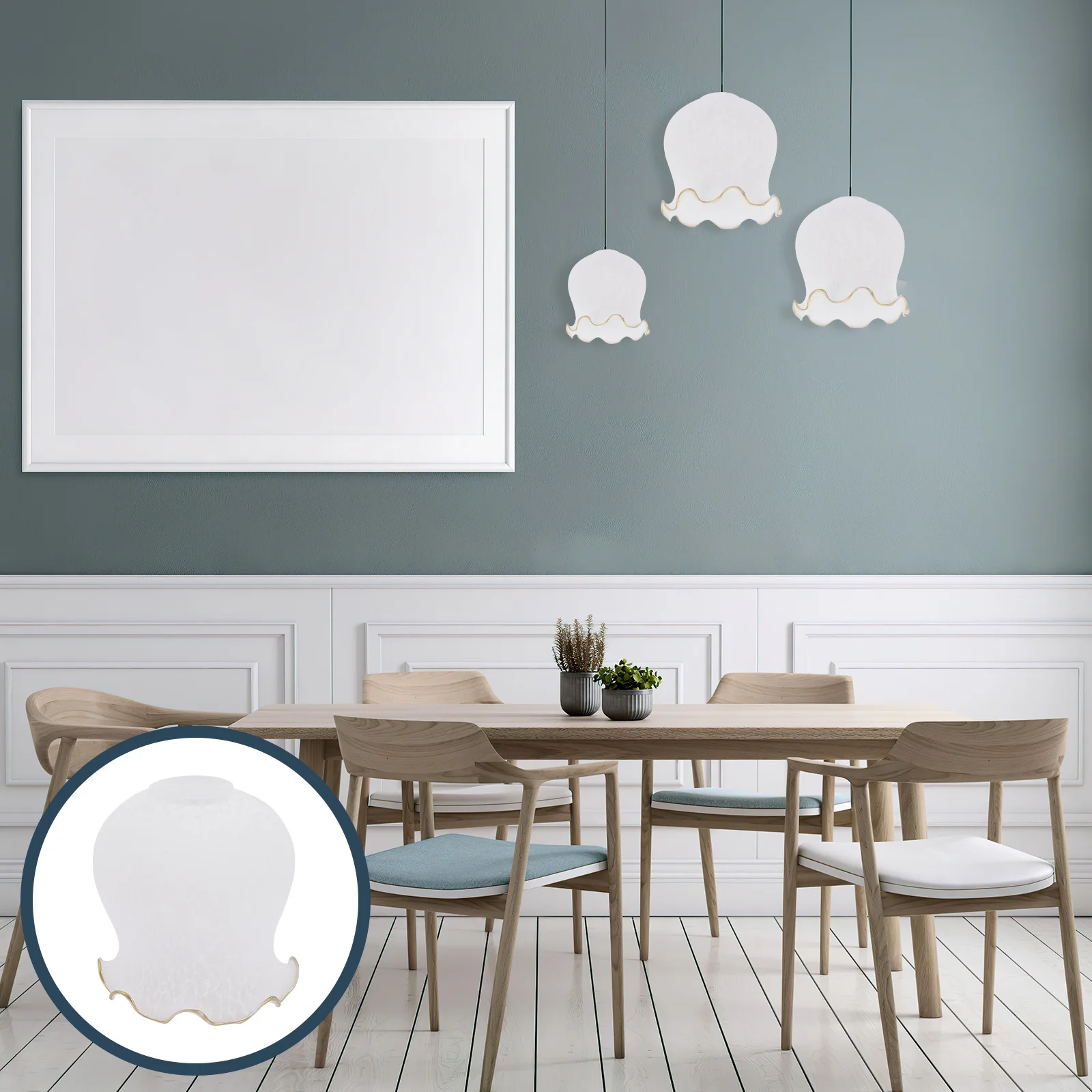 

Glass Lamp Shade with Flower Shape Design for Ceiling Chandelier Light Cover Easy Install Decorative Living Space Ambient